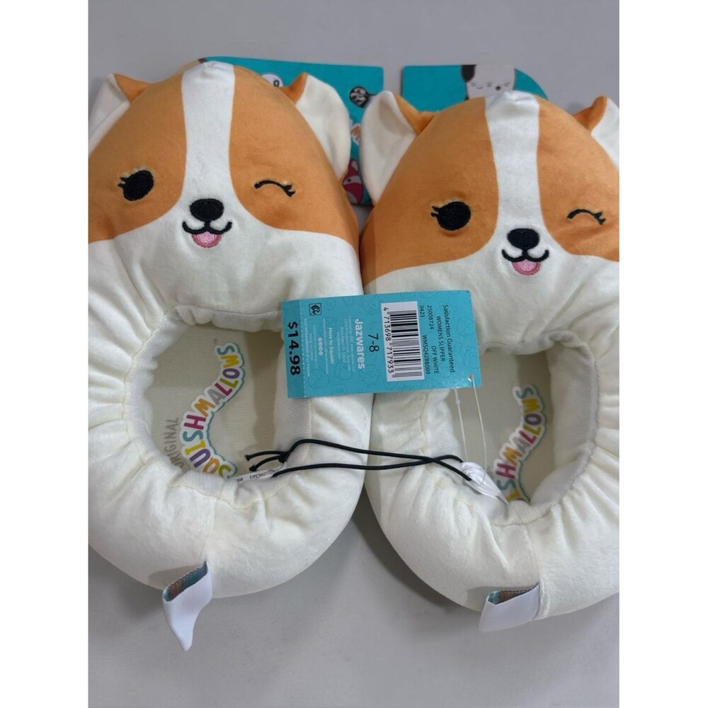 NWT Squishmallows Regina Corgi Plush Slippers Women’s 7/8